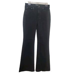 Madewell The Perfect Vintage Flare Jean in Sherborn Wash Black Denim Size 27